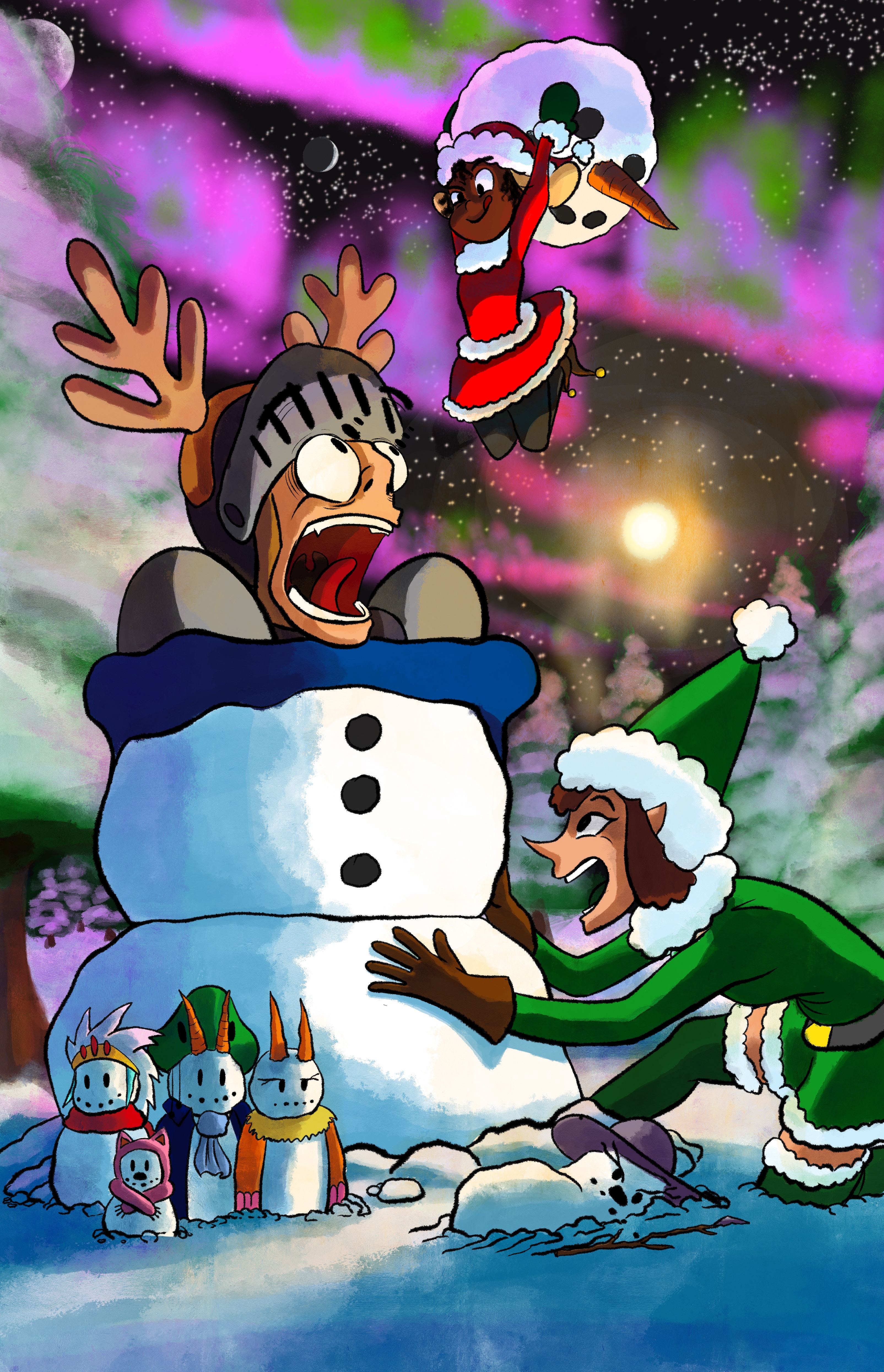 Squire Putting the Finishing Touches on her Snowman (Winter 2024)